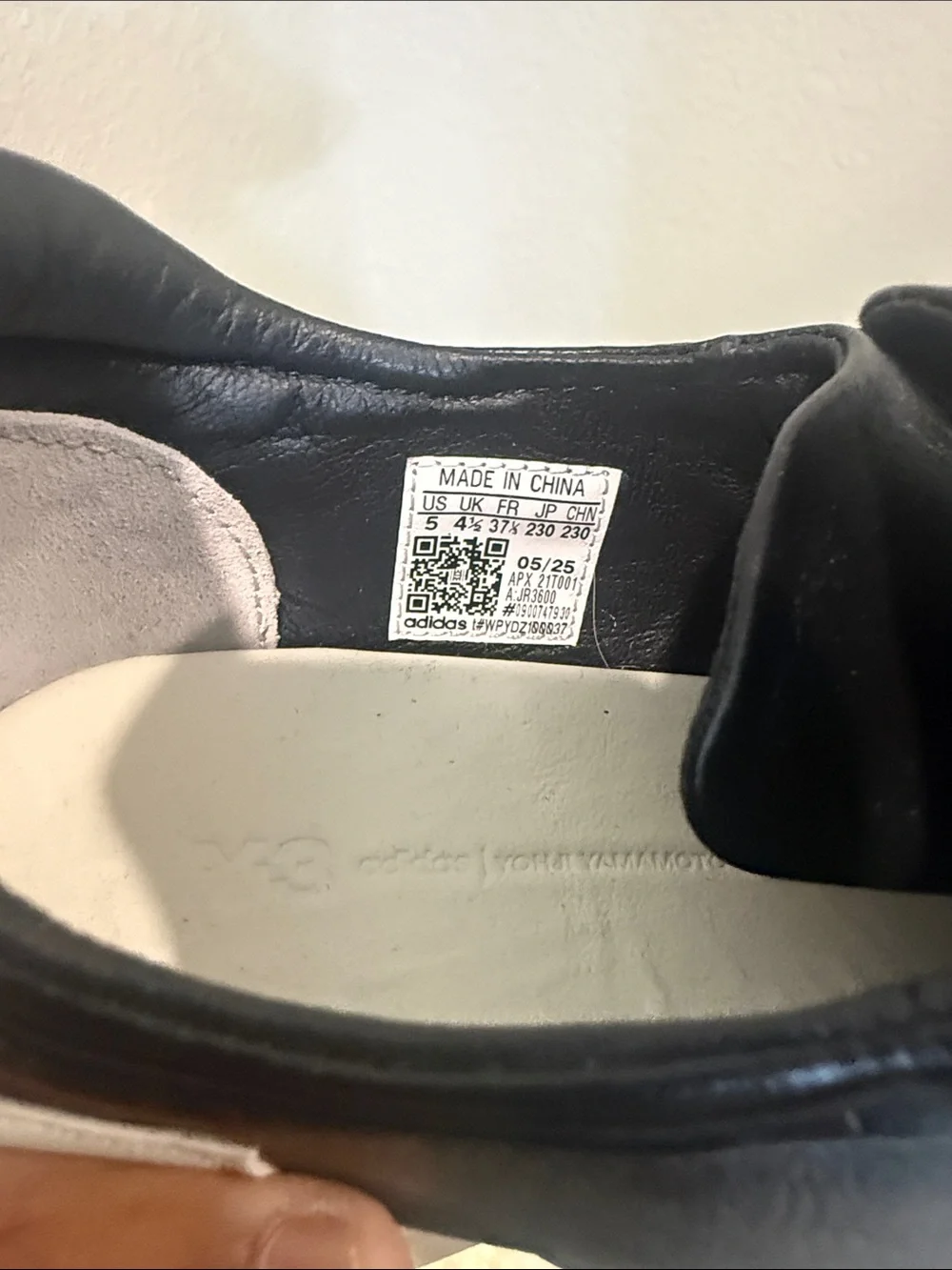 Yohji Yamamoto Black and White Striped Leather Sneakers size 5